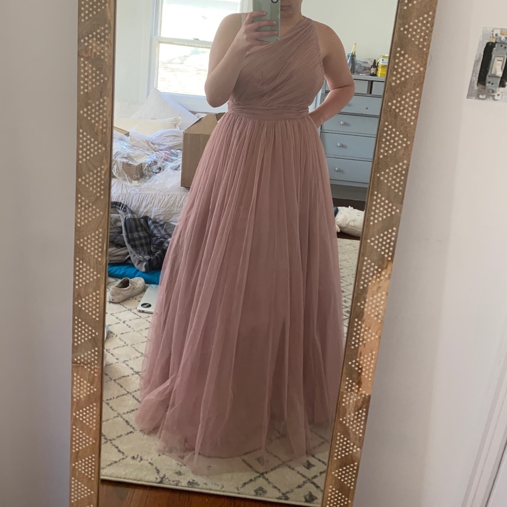 Prom dress one shoulder mauve